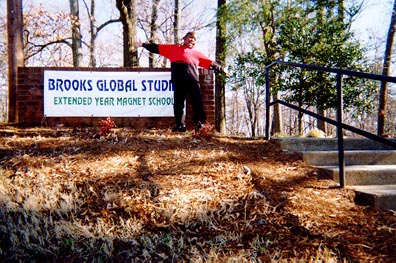 My first picture is me standing in front of the sign from my school, Brooks Global.