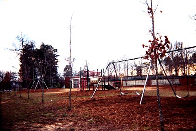 My brother's school. We play on the playground.